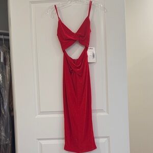 Chic Red Backless Dress